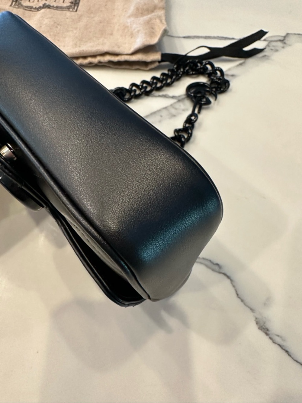 Gucci Black GG Marmont Mini Chain Bag - Picture 6 of 16